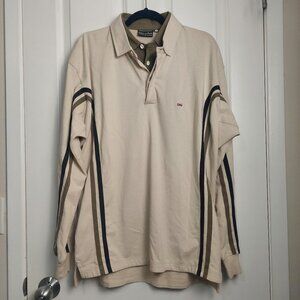 Eden Park Rugline Vintage Polo with Stripes and Double Collar, Beige, Men's L